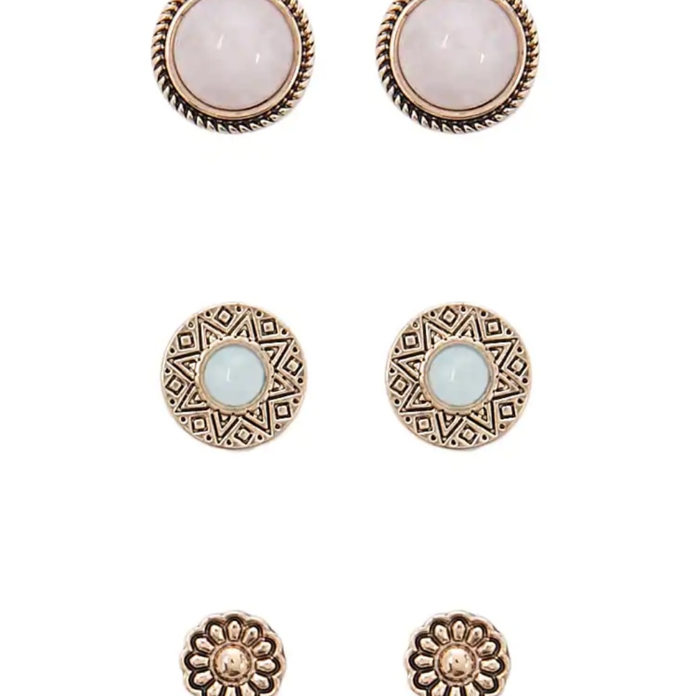 BRAND NEW Faux Gem Stud Earring Set